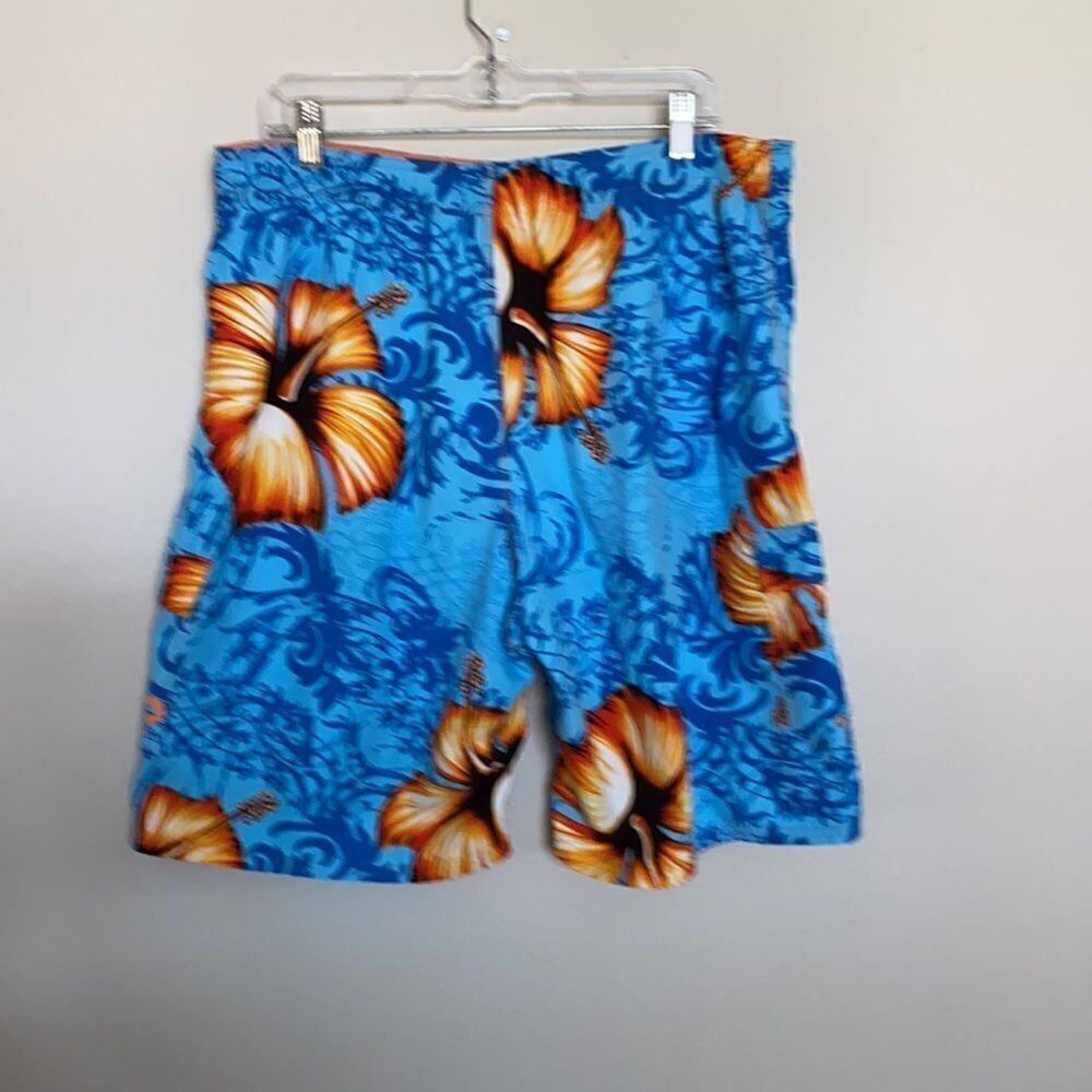 Men's OP Lined Floral Hawaiian Print Board Shorts M